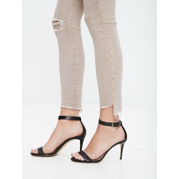 MOTHER Stunner Zip Ankle Step Fray Sexy Just Walked Into Town Sandy Beige - Picture 2 of 14